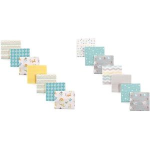 Luvable Friends Cotton Flannel Blankets, ABC and Basic Elephan